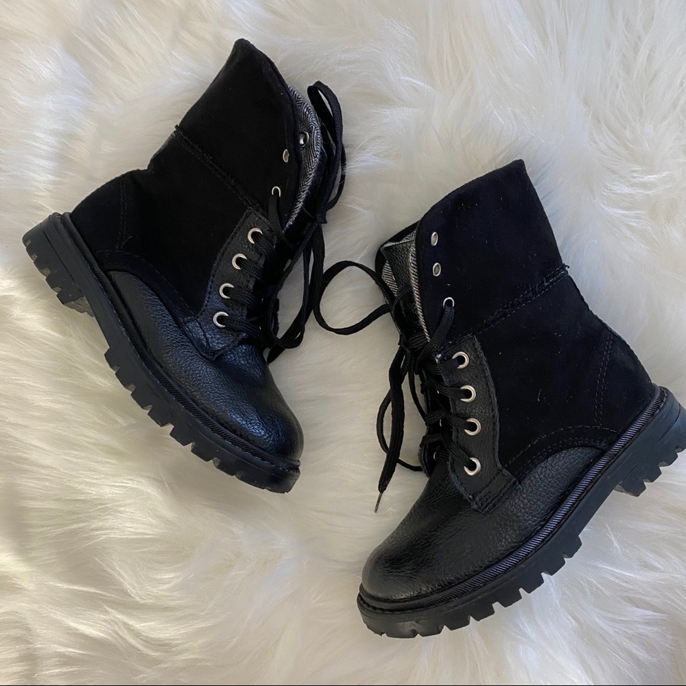 Andrea Ferrato Leather/Suede Toddler Lace up Boots